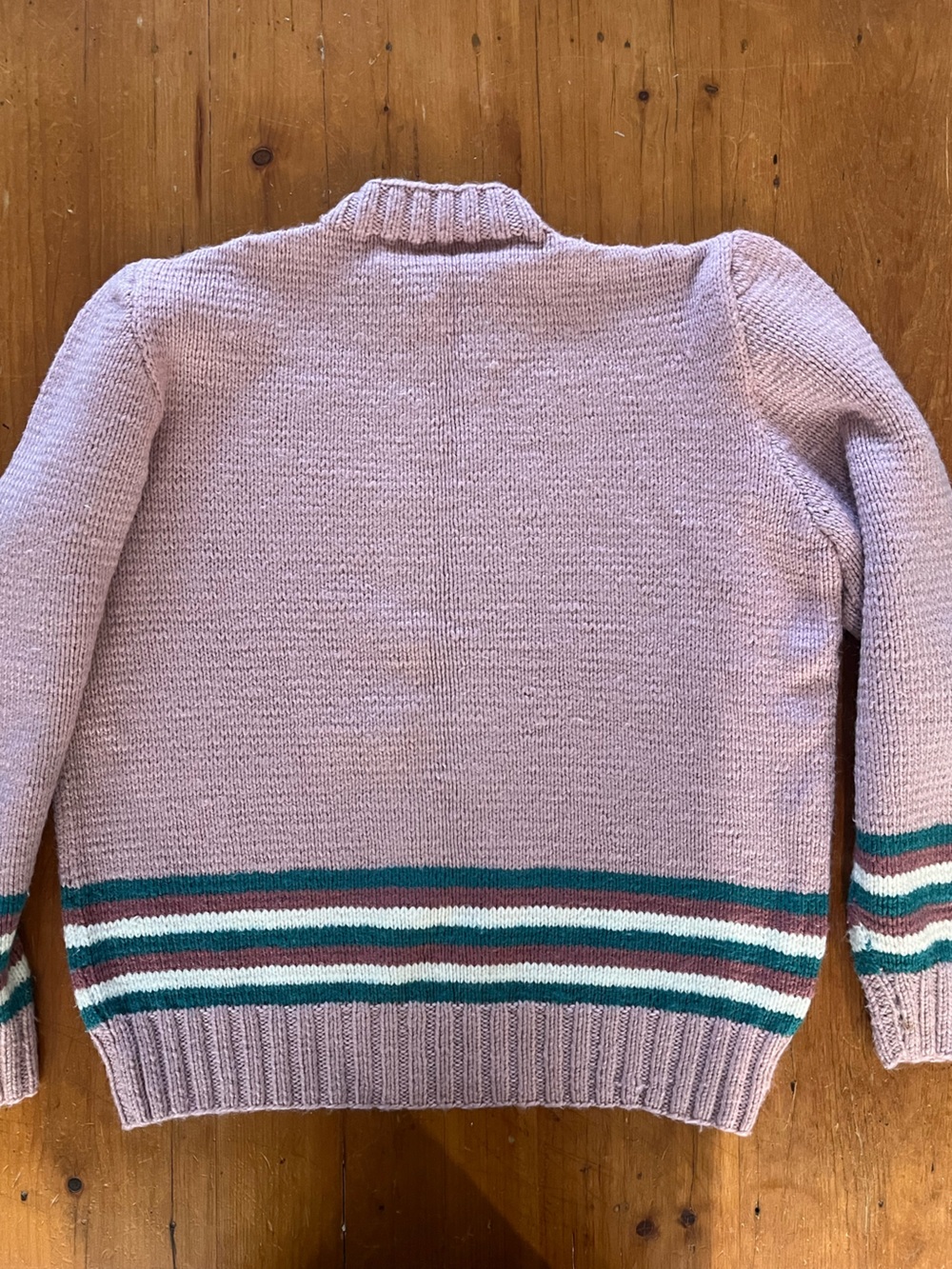 Handmade 90s Rose, Teal, Ivory, and Dark Dusty Rose Mock Neck Sweater - Picture 4 of 6